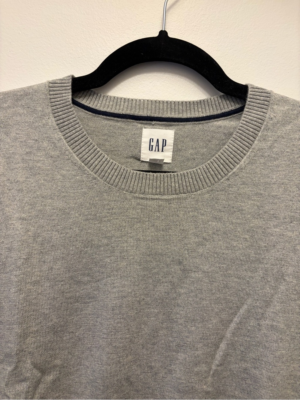 Gap Gray 100% Cotton Lightweight Crewneck Knit Sweater Women's Large - Picture 3 of 6
